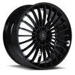 Splux ST-02 gloss black multi-spoke wheels, perfect for 2018 GMC Sierra factory upgrade or 2019 GMC Sierra Denali lifted 3 inches.